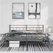 vidaXL 76 x 80 Powder-Coated Metal Bed Frame in Black