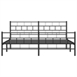 vidaXL 76 x 80 Powder-Coated Metal Bed Frame in Black