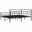 vidaXL 76 x 80 Powder-Coated Metal Bed Frame in Black
