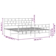 vidaXL 76 x 80 Powder-Coated Metal Bed Frame in Black