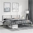 vidaXL 76 x 80 Powder-Coated Metal Bed Frame in Black