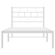 vidaXL Rectangular Powder-Coated Steel Twin Bed Frame in White