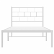 vidaXL Rectangular Powder-Coated Steel Twin Bed Frame in White