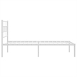 vidaXL Rectangular Powder-Coated Steel Twin Bed Frame in White