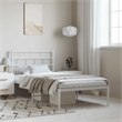 vidaXL Rectangular Powder-Coated Steel Twin Bed Frame in White