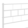 vidaXL Rectangular Powder-Coated Steel King Bed Frame in White