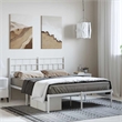 vidaXL Rectangular Powder-Coated Steel King Bed Frame in White