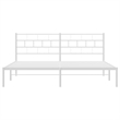 vidaXL Rectangular Powder-Coated Steel Full Bed Frame in White