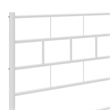 vidaXL Rectangular Powder-Coated Steel Full Bed Frame in White