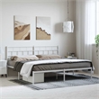 vidaXL Rectangular Powder-Coated Steel Full Bed Frame in White