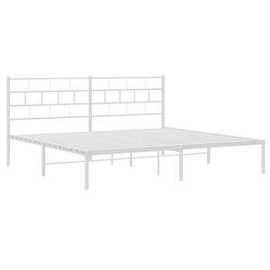 vidaXL King/Double Metal Powder Coated Steel Bed Frame in White