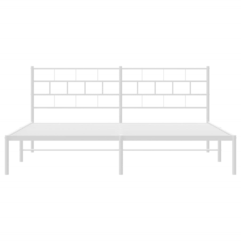 vidaXL King/Double Metal Powder Coated Steel Bed Frame in White