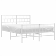vidaXL Powder-Coated Steel King Size Bed Frame in White
