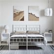 vidaXL Powder-Coated Steel King Size Bed Frame in White