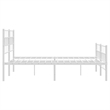 vidaXL Powder-Coated Steel King Size Bed Frame in White