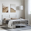 vidaXL Powder-Coated Steel King Size Bed Frame in White