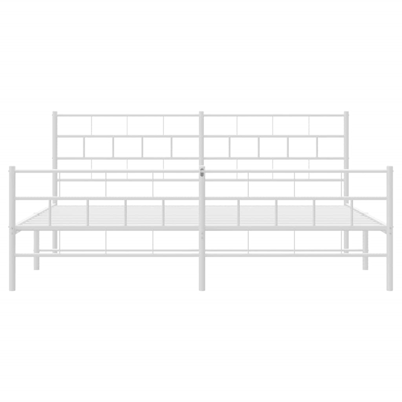 vidaXL 72 x 84 Steel Bed Frame in White