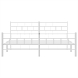 vidaXL 72 x 84 Steel Bed Frame in White