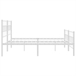 vidaXL 72 x 84 Steel Bed Frame in White
