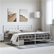vidaXL 72 x 84 Steel Bed Frame in White