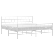 vidaXL 76 x 80 Steel Bed Frame in White