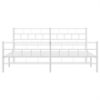 vidaXL 76 x 80 Steel Bed Frame in White