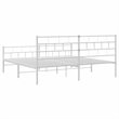 vidaXL 76 x 80 Steel Bed Frame in White