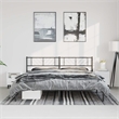 vidaXL Powder-Coated Steel Cal King/Double Bed Frame in Black