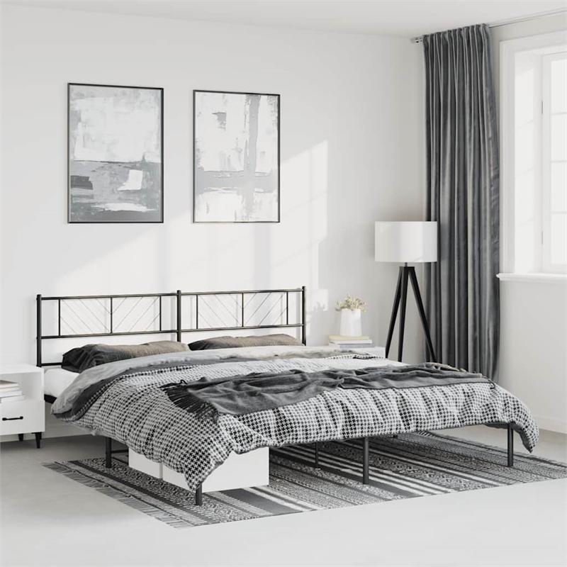 vidaXL 76 x 80 Steel Bed Frame in Black