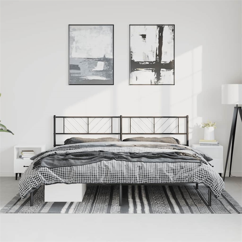 vidaXL 76 x 80 Steel Bed Frame in Black