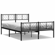 vidaXL Powder-Coated Steel King Bed Frame in Black