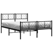 vidaXL Powder-Coated Steel King Bed Frame in Black