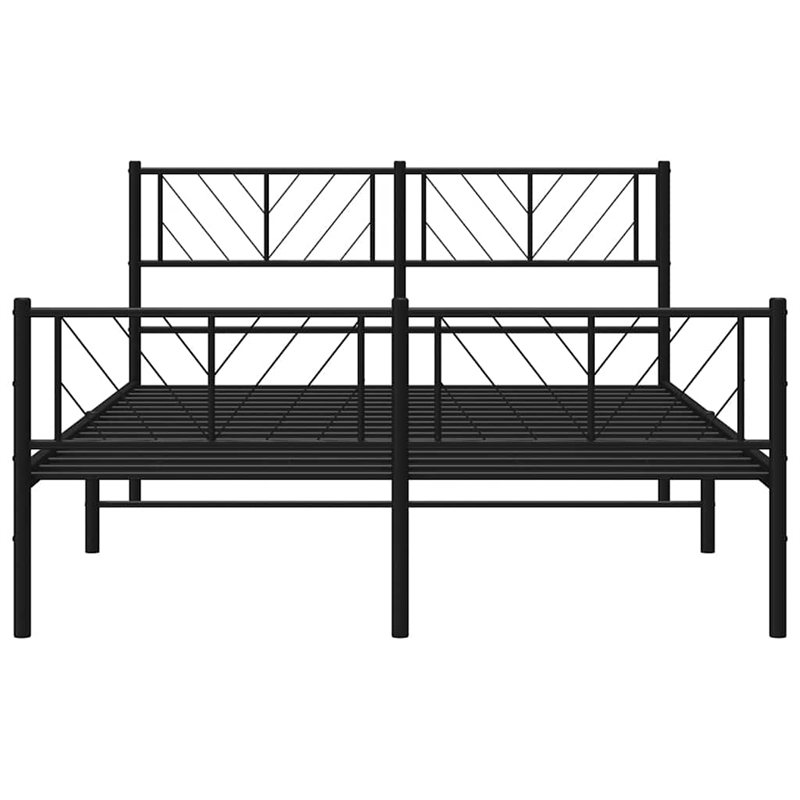 vidaXL Powder-Coated Steel King Bed Frame in Black