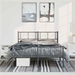 vidaXL Powder-Coated Steel King Bed Frame in Black