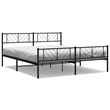 vidaXL 72 x 84 Powder-Coated Metal Bed Frame in Black