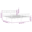 vidaXL 72 x 84 Powder-Coated Metal Bed Frame in Black