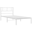 vidaXL Rectangular Steel Single Metal Bed Frame in White