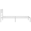vidaXL Rectangular Steel Single Metal Bed Frame in White