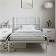 vidaXL Rectangular Steel Single Metal Bed Frame in White