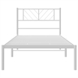 vidaXL Rectangular Powder-Coated Steel Twin Bed Frame in White