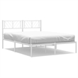 vidaXL Rectangular Full/Double Metal Bed Frame in White