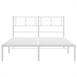vidaXL Rectangular Full/Double Metal Bed Frame in White