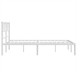 vidaXL Rectangular Full/Double Metal Bed Frame in White