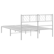 vidaXL Rectangular Full/Double Metal Bed Frame in White