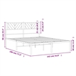 vidaXL Rectangular Full/Double Metal Bed Frame in White