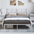 vidaXL Rectangular Full/Double Metal Bed Frame in White