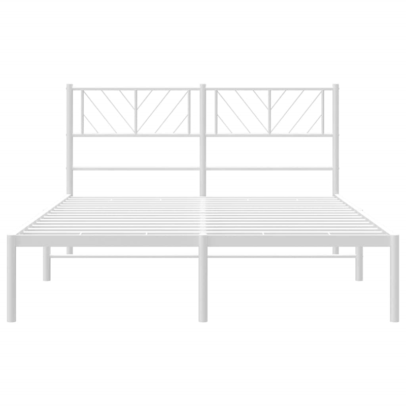 vidaXL Powder-Coated Steel King Size Bed Frame in White