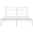 vidaXL Powder-Coated Steel King Size Bed Frame in White