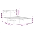 vidaXL Powder-Coated Steel King Size Bed Frame in White