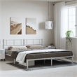 vidaXL Powder-Coated Steel King/Double Bed Frame in White